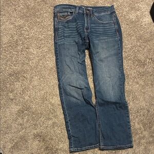 Men's Straight-Leg Jeans in Dark Blue Denim